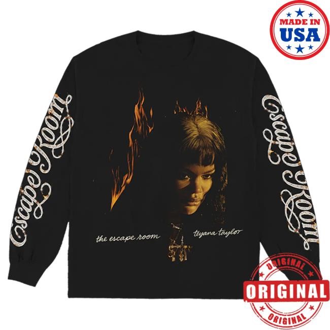 Official Teyana Taylor Script Long Sleeve Shirt in Black TeyanaTaylor
