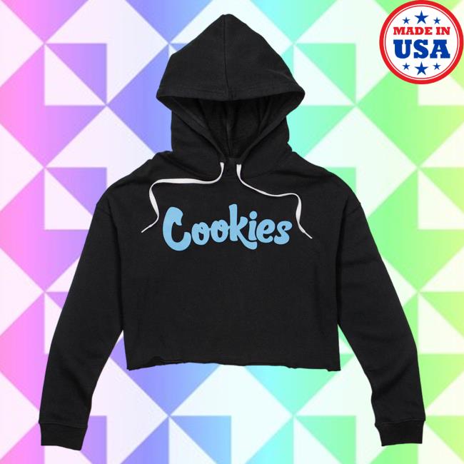 Official Cookies Clothing Merch Womens Crop Top Crewneck Black/Light Blue