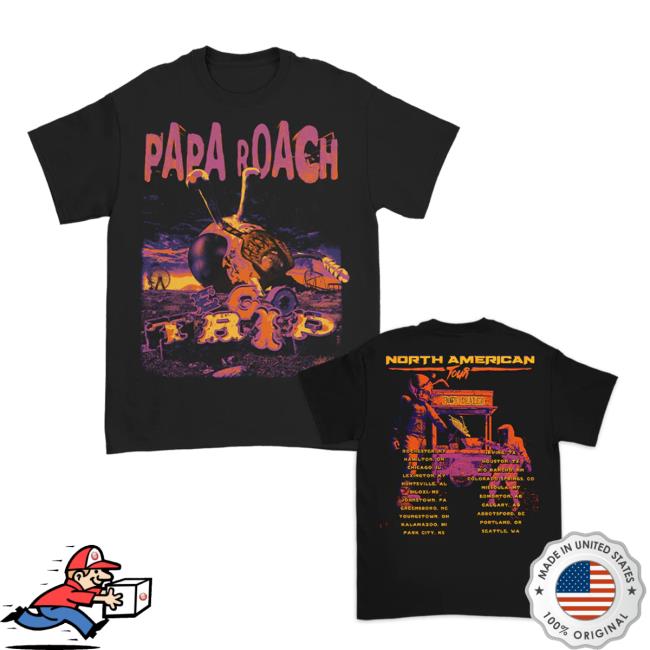 Official Papa Roach Ktn Rockzilla 2 Tour Tee Shirt Black Paparoach
