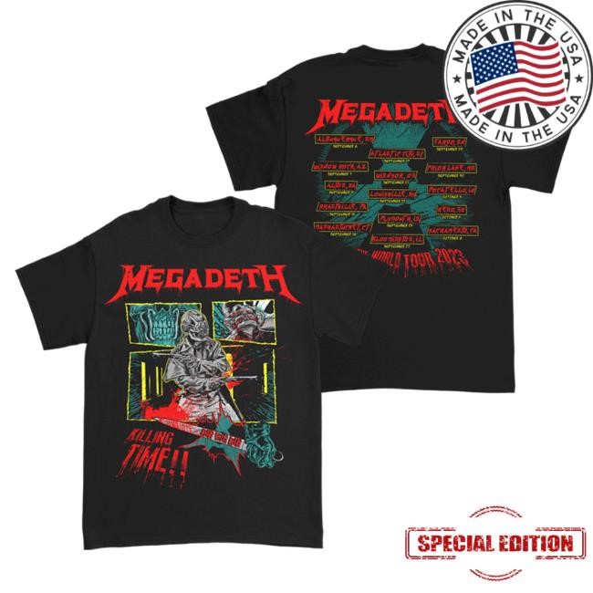 Megadeth Killing Time 2023 Fall Tour Top Shirt Official Megadeth Merch Store