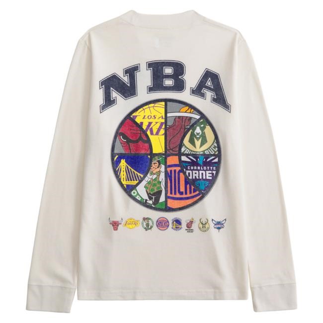 Official Abercrombie And Fitch Apparel Clothing Merch Long-Sleeve NBA Graphic Abercrombie Store Shop