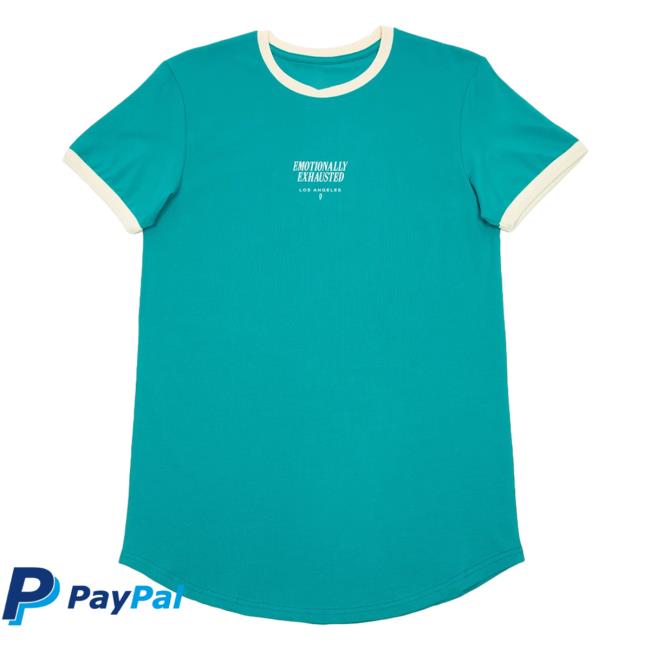 Official Philip Defranco Merch Store Beautiful Bastard Emotionally Exhausted Scoop Ringer Hoodie Teal Beautifulbastard Philipdefranco Shop