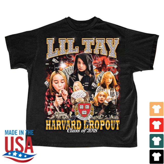 Official Lil Tay Clothing Store Shop Lil Tay Harvard Dropout Class Of 2018 Tee LilTay Merch