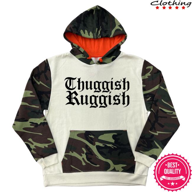Official Merch Bar Store Bone Thugs-N-Harmony Thuggish Ruggish Black Logo "Green Camo/Cream" Pull Over Hoodie MerchBar BoneThugsnHarmony Apparel Clothing Shop