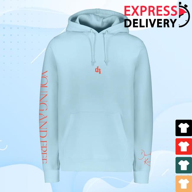 Official Interscope Records DermotKennedy Merch Clothing Store Dermot Kennedy Young & Free Sky Blue Sweatshirt