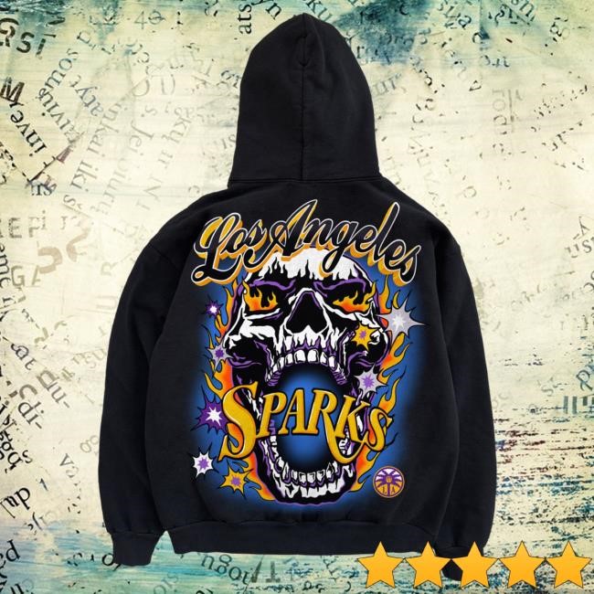 Official Warren Lotas Sparks Skull Zip Pullover Hoodie - Black