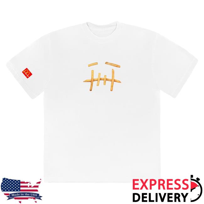 Official Travis Scott Merch Store Travis Scott X Mcdonald's Fry Long Sleeve Tee Shirt White TravisScott Shop