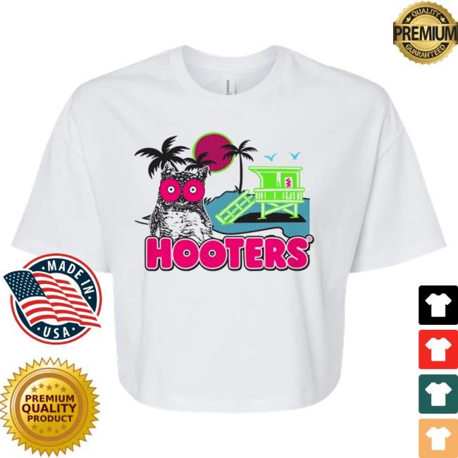 Official Hooters Store Ladies Neon Lifeguard Crop Shirts