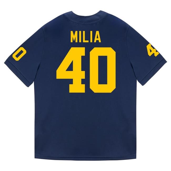 Michigan Wolverines #40 Rocco Milia Student Athlete Blue Football Jersey Shirts The M Den Shop Official