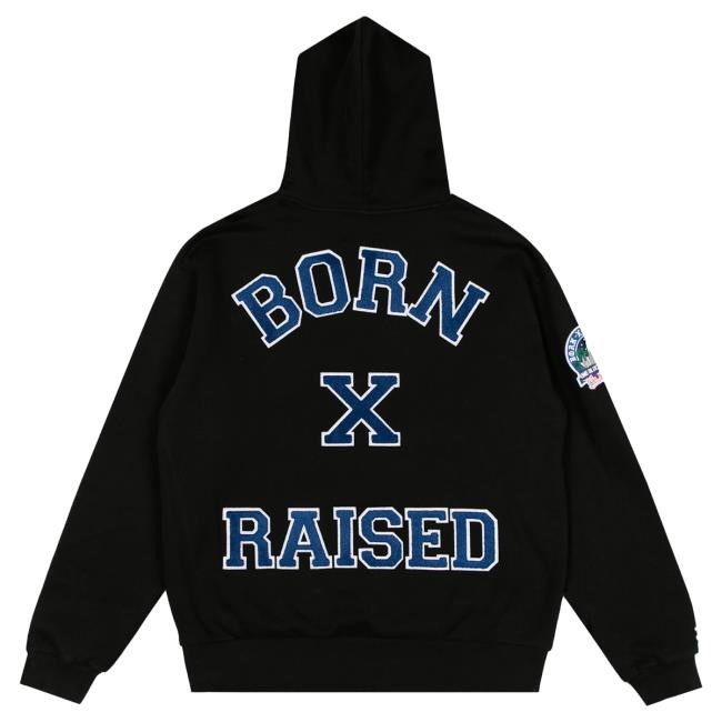 Official Born X Raised Merch Store College Hoodies: Black