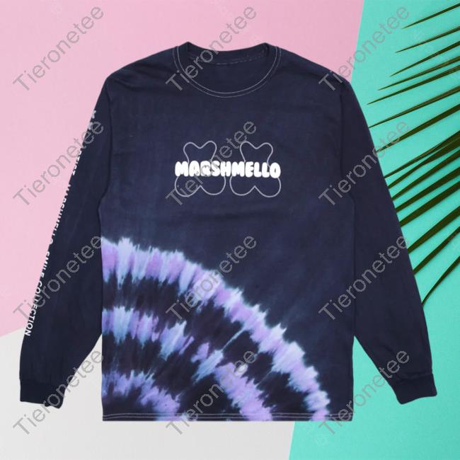 Official Marshmello Music Clothing Store Shop Mello Spot Tie Dye L/S Sweatshirt Black Marshmellomusic Merch