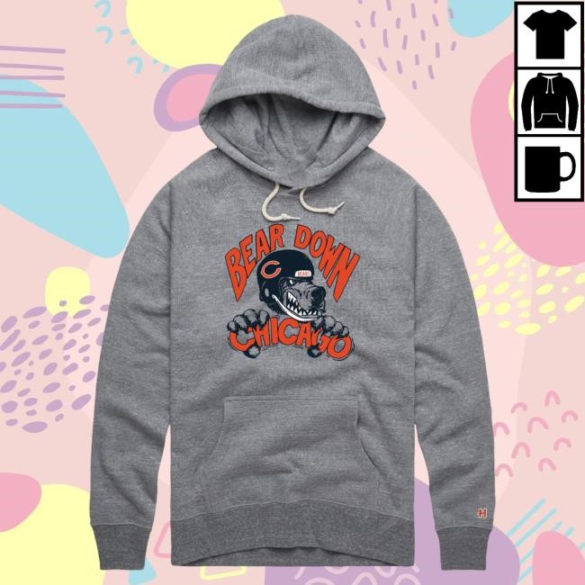 Chicago Bears Homage Grey Bear Down Hood | Buy Official Clark Street Sports