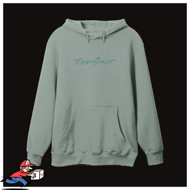Official Tommyinnit Merch Store Thomas Simons Tommyinnit Signature Hoodie In Dusty Sage Popover Hoodie
