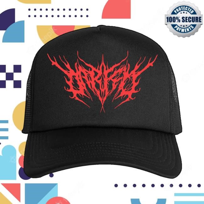 Raffle Entry Red Filled Logo Trucker Hat Darko US Merch