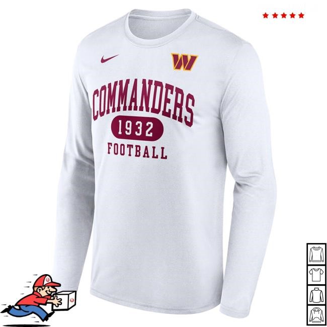 Nike Washington Commanders Burgundy Left Chest Wordmark Long Sleeve New Shirt | Rally House Official NFL