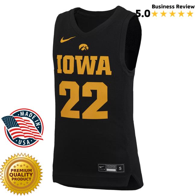 Official Iowa Hawkeyes Merch Store Iowa Hawkeyes #22 Black Caitlin Clark Replica Basketball Jersey Tees Iowa Hawkeyes Apparel Clothing Shop