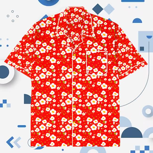 Official Liliuhms Shop Breezy Red Flowers Button Up T-Shirt
