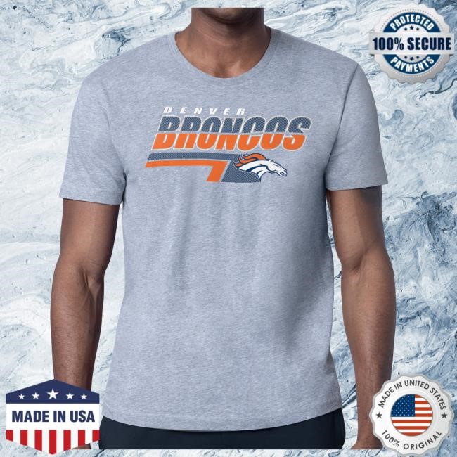 Official Denver Broncos Merch Men's Starter Navy Denver Broncos Logo Push Graphic Shirt DenverBroncos