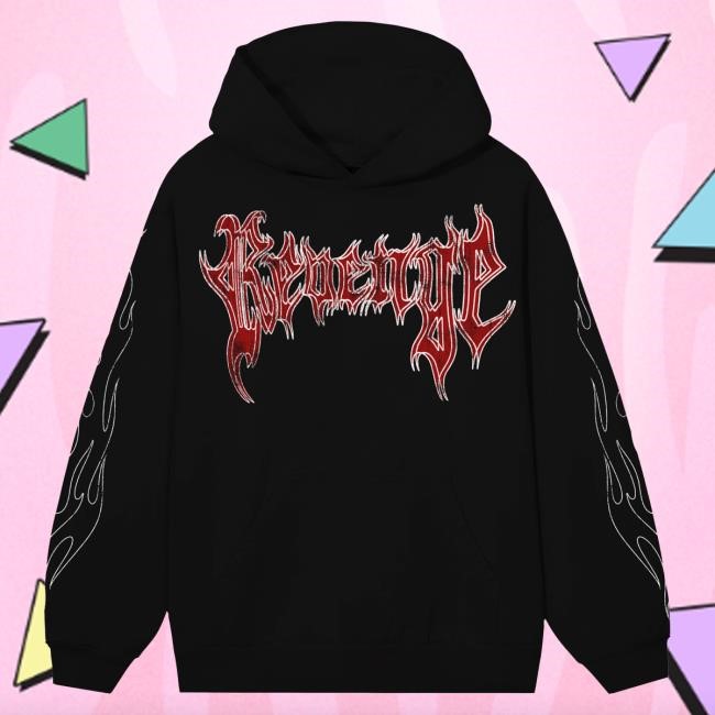Official City Morgue Merch Revenge X City Morgue Grim Reaper Hoodie Black/Red City Morgue Clothing