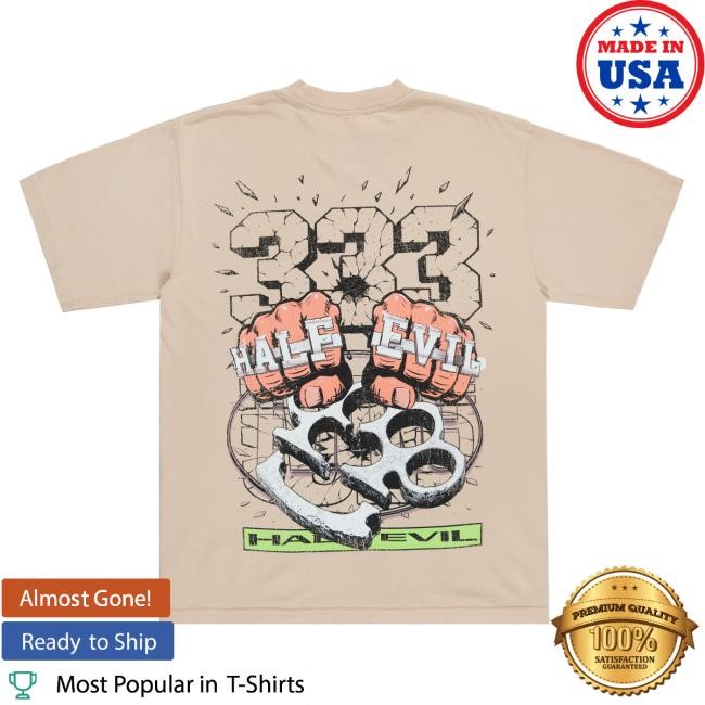 Official Half Evil Co Store Merch Cream Knuckle Up Tee Evi 333