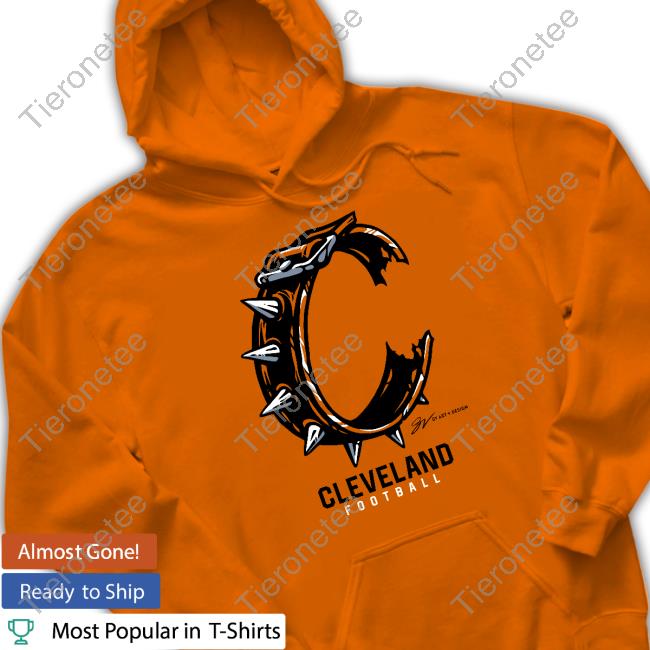 Gv Artwork Shop Orange Cleveland Football C Collar Hoodie Gv Art And Design