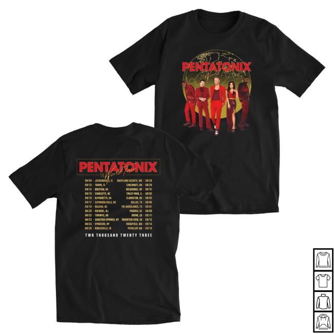 Ptx Official Pentatonix Merch Store Ptxofficial Ptx World Tour 2023 Black Shirts Pentatonix Apparel