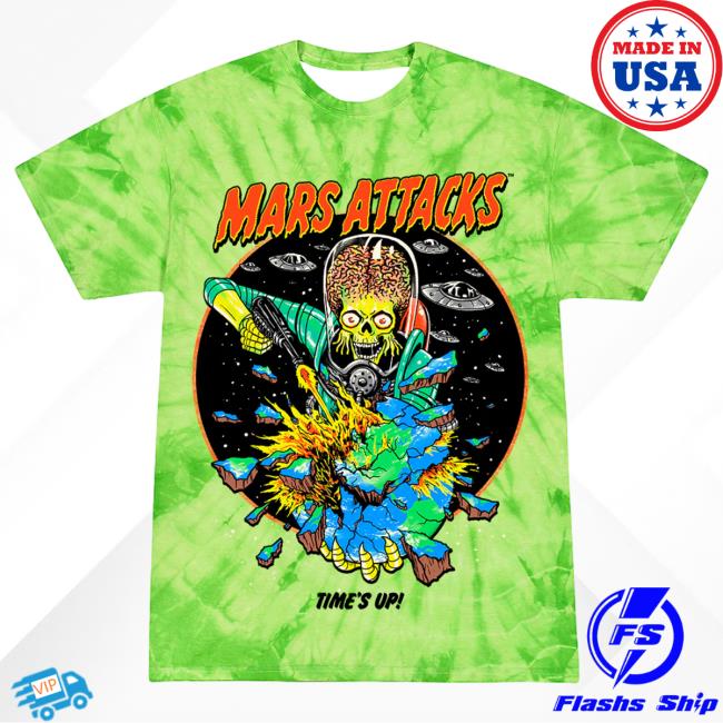 Official Cavity Colors Mars Attacks: Time's Up - New Shirt (Martian Green Tie-Dye)