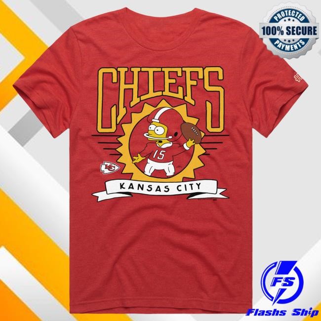 Official Kansas City Chiefs Homage x The Simpsons Youth T Shirt - Red