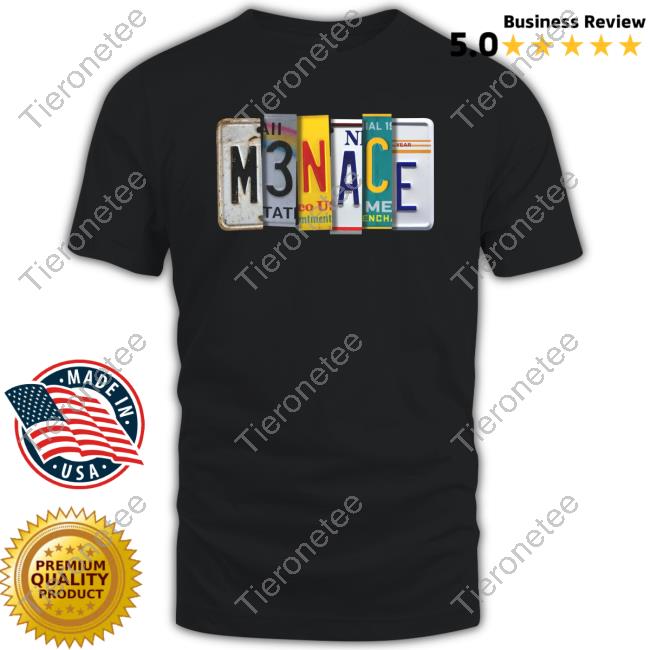Kanel Joseph Menace License Plate Black T Shirt