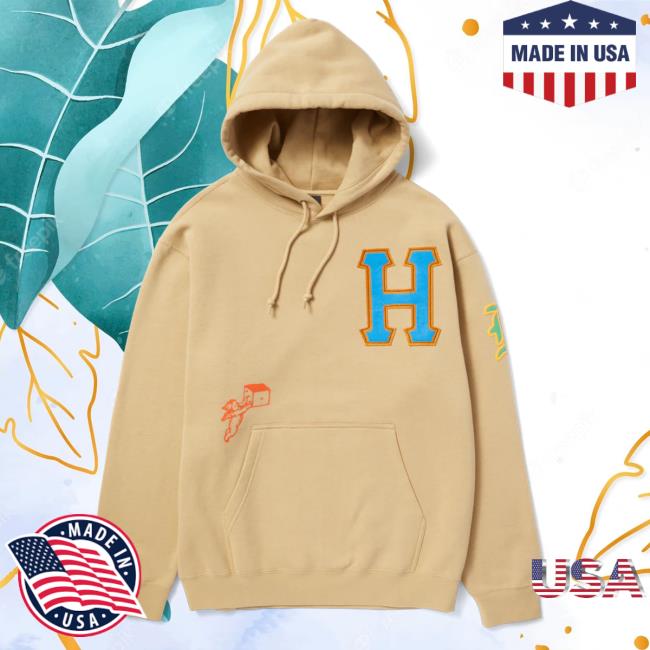 Official Huf Fly Die Pullover Hoodie Oatmeal