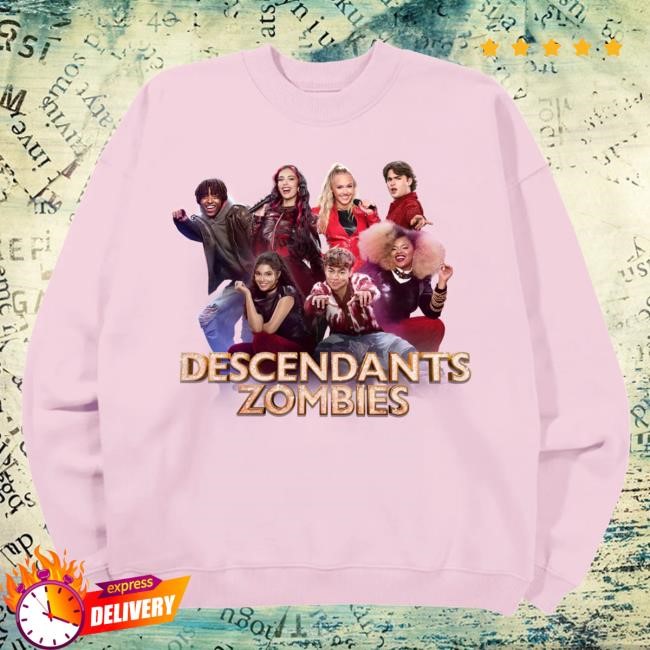 Official Worlds Collide Merch Descendants/Zombies Crewneck Sweatshirt- PINK