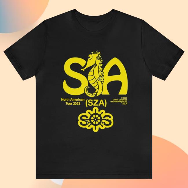 Official SZA Black SOS Seahorse Europe Tour Hot Shirt