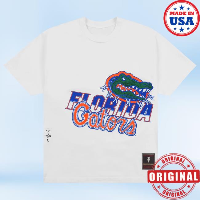 Official Travis Scott Utopia Merch Store CJ X M&N X UNIVERSITY OF FLORIDA HANDDRAWN Tees Travis Scott Apparel Clothing TravisScott