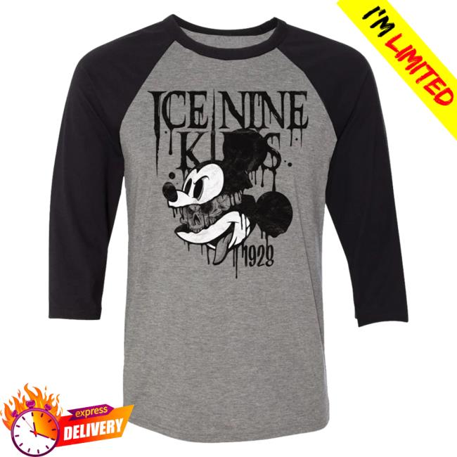 Official Ice Nine Kills Merch Store Crack Head Mouse Raglan Long Sleeve Tees Ink Merch IceNineKills