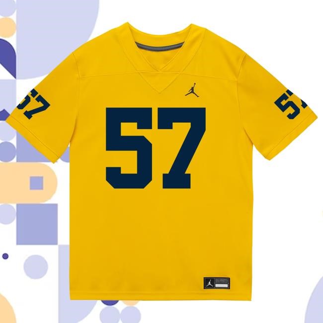 Michigan Wolverines #57 Travis Moten Student Athlete Maize Football Jersey Shirts The M Den Shop