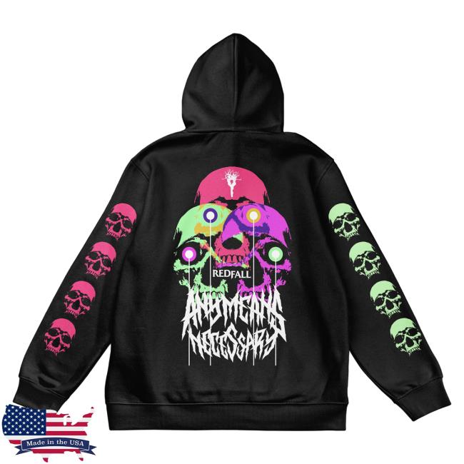 Official Any Means Necessary Clothing 3 Skulls Crew Black