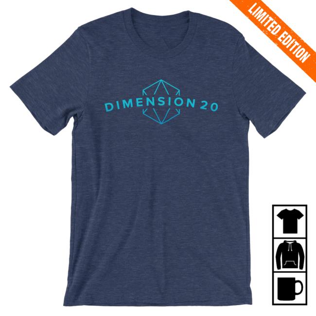 Official Dropout Tv Dropout Merch Store Shop Dimension 20 Logo Shirt - Navy Dropouttv