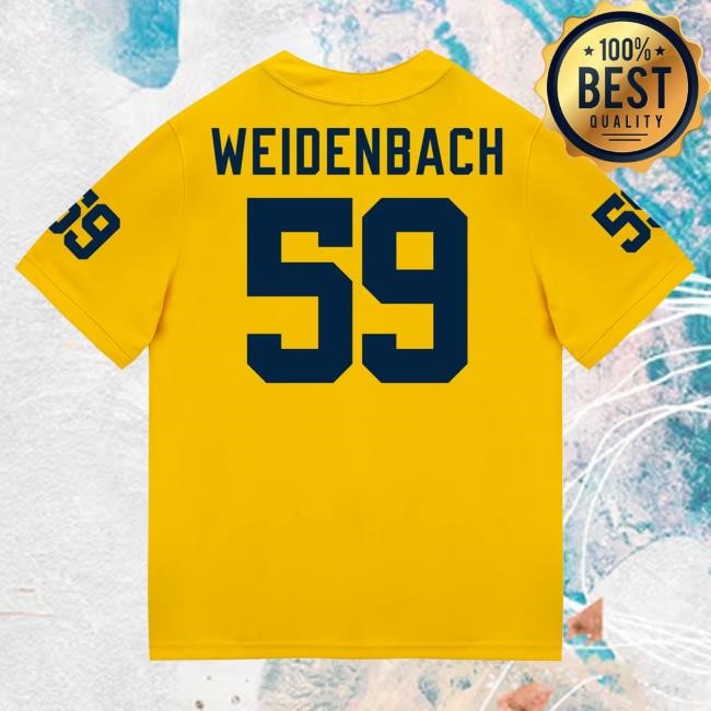 Michigan Wolverines #59 John Weidenbach Student Athlete Maize Football Jersey Shirt The M Den Shop
