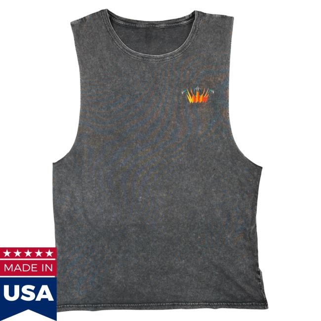 Official Sullivan King Merch Shop "Retro Cat" Muscle Tank (Washed Gray) Shirt