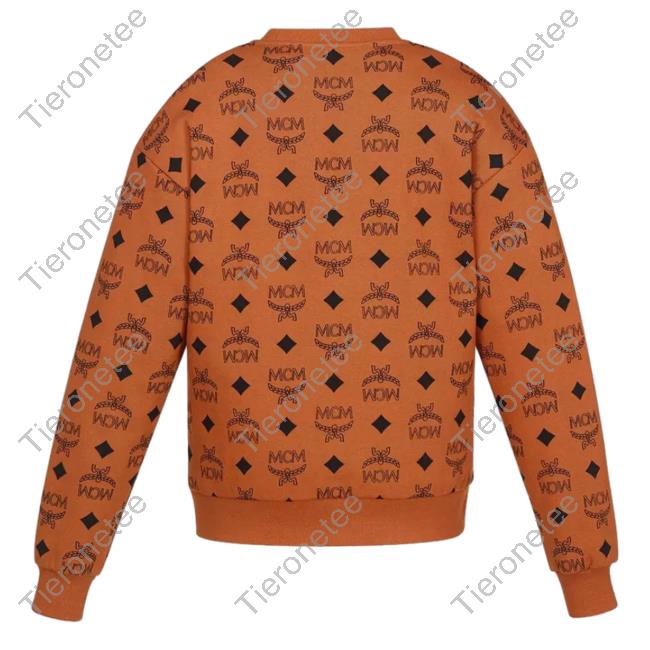 Official MCM Worldwide Maxi Monogram Aop Pullover Hoodie Cognac 3D All Over Print Mcmworldwide