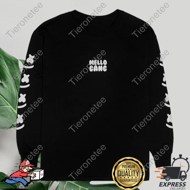 Official Marshmello Music Clothing Store Shop Mellogang Faces L/S Pullover Hoodie Black Marshmellomusic Merch