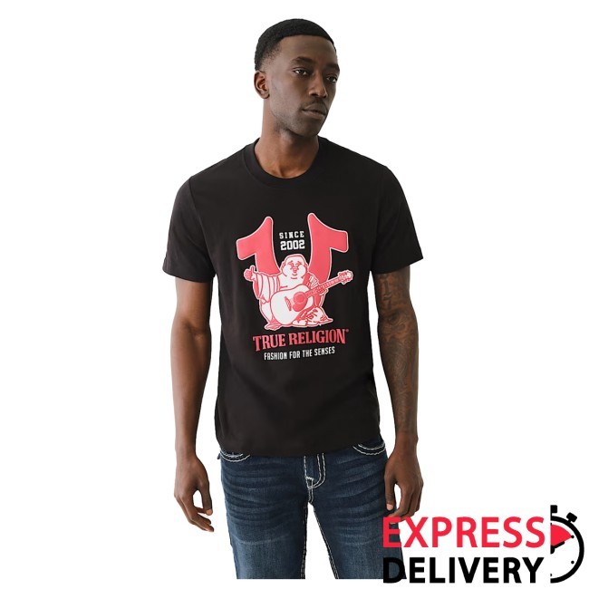 Truereligion Horseshoe Buddha Puff Print Tee Shirt