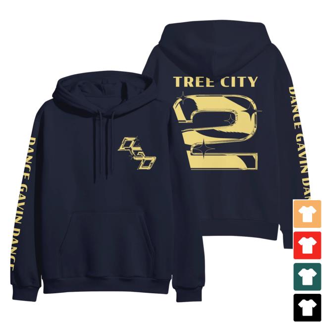 Official Dance Gavin Dance Band Merch Chrome Navy Tree City Crewneck DanceGavinDance
