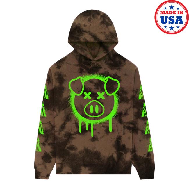 Official Shane Dawson Merch Spray Paint Pig Dye Crewneck Sweatshirt