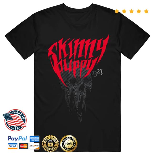 Official Skinny Puppy Merch Drip Skull Black Hot Shirt
