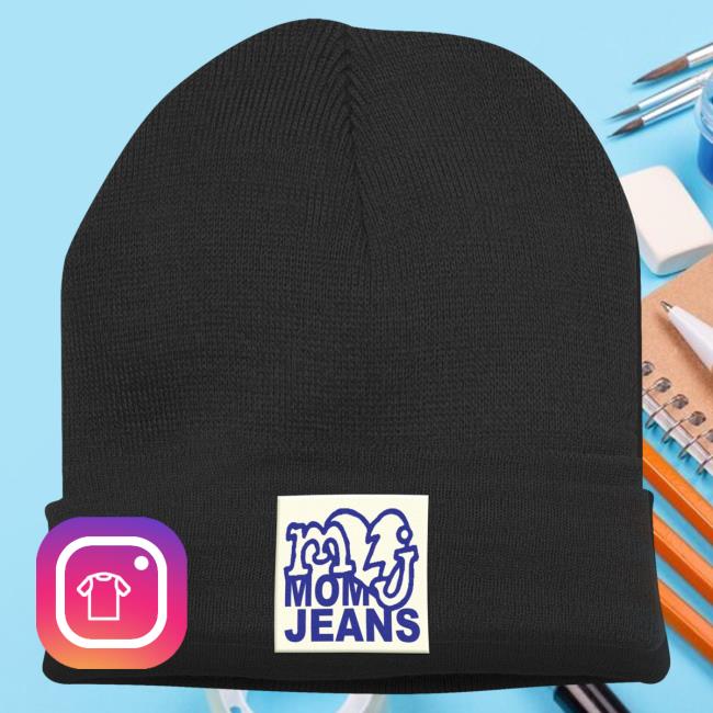 Official Mom Jeans Merch Store MJ PATCH BEANIE Hat Mom Jeans Apparel Shop