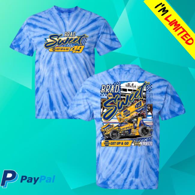 Brad Sweet Racing Store Brad Sweet Racing Store Knoxville Nationals Get Up & Go New Shirt Royal Tie-Dye