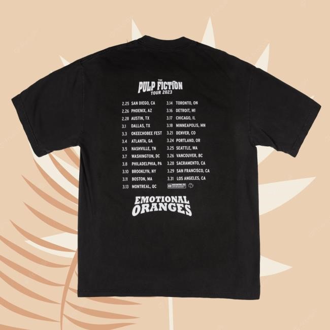 The Pulp Fiction Tour Vintage R&B Top Shirt Official Emotional Oranges Shop Merch The Pulp Fiction Tour Vintage R&B Shirts