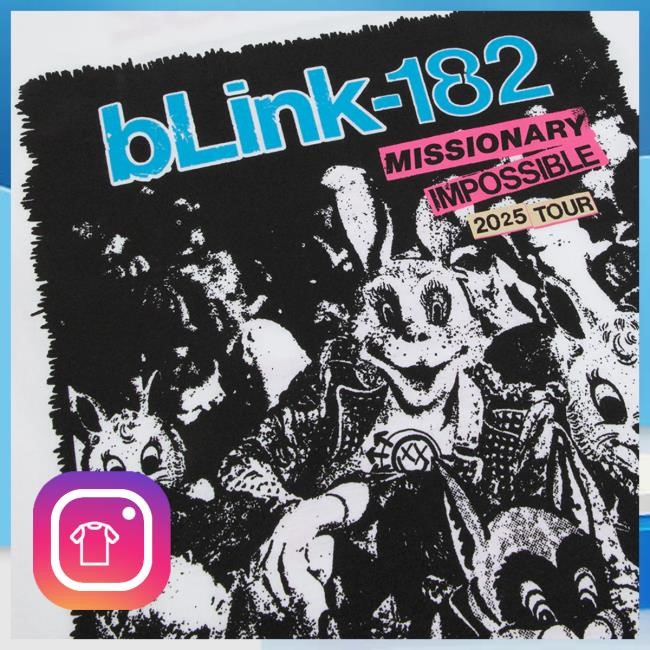 Official Blink 182 Merch Blink-182 Missionary Impossible Tour White Tee Blink182