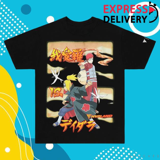 Official Hypland Clothing Merch Store Hypland Shippuden Gaara Deidara Tees (Black)